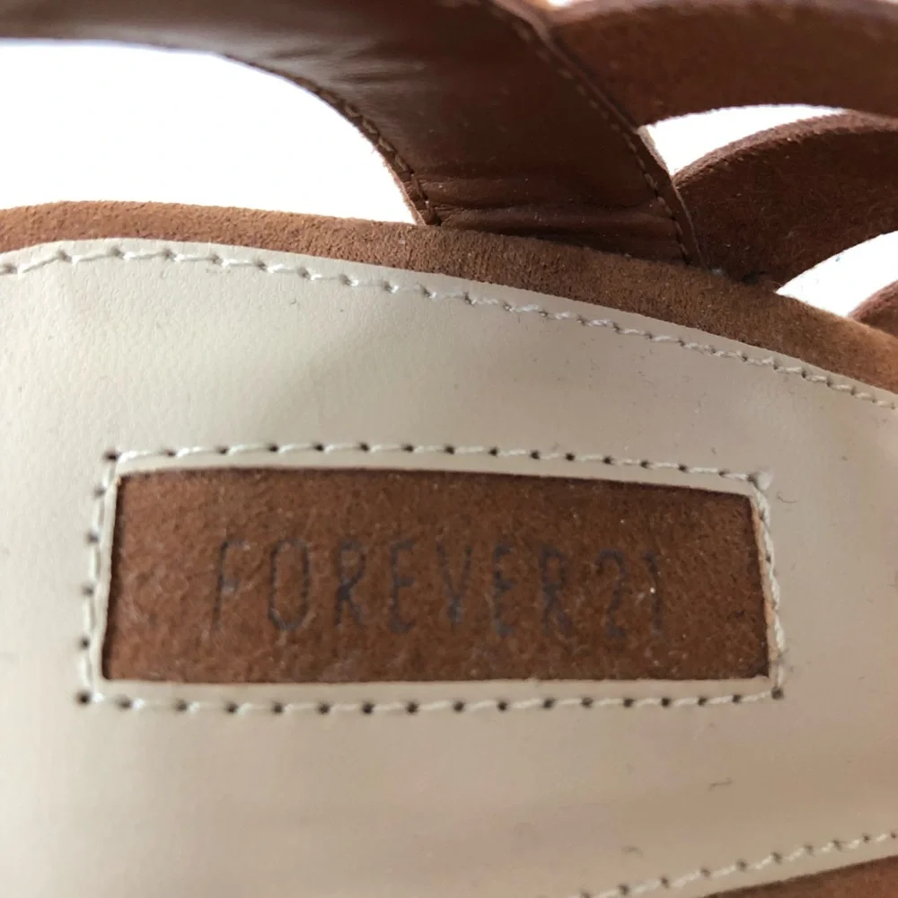 Forever 21 Brown Lace up Wedges